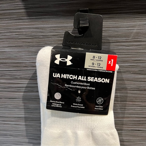 UNDER ARMOUR UA Hitch All Season Wool Blend Boot Socks Men 8-12 Women 9-12 - Picture 4 of 4
